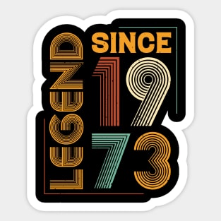 Legend Since 1973 Birthday Sticker